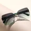 Nuevas Gafas de Sol de Estilo Europeo y Americano de Moda Sin Marco Degradado Ins para Hombres y Mujeres, Modernas Gafas de Sol con Protección UV400