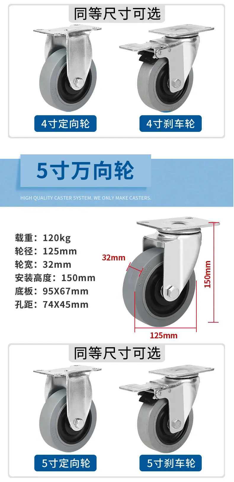 tpr橡胶防静电脚轮