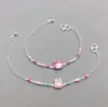 Pulseira Transfronteiriça de Prata Esterlina S925, Nova Pulseira Original de Coelho Fofo para Menina com Resina, Venda Direta da Fábrica