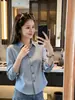 Camisa Casual de Rayas Verticales de Moda Otoño 2026, de Gama Alta, Súper Elegante, Única y Hermosa para Mujer