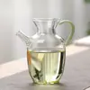 Mango colorido, estilo imitación Dinastía Song, tetera para infusión de té verde, de alta calidad, resistente al calor, tetera de vidrio de borosilicato alto, jarra para servir, juego de té, utensilios de té