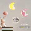 Lámpara de pared para habitación infantil creativa con estrellas y luna y nubes transfronteriza, móvil, inalámbrica, para dormitorio, de noche