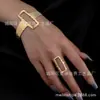 Nuevo Pulsera Anillo Abierto Retro Dorado de Moda Transfronteriza Pulsera para Mujer Regalo para Fiesta Navideña Fuente de Fábrica