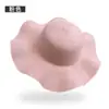 Chapéu de Palha Verão Leve Borda Ondulada Feito à Mão DIY Chapéu de Sol Chapéu de Praia Chapéu de Sol Dobrável Fabricante Direto