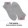 Calcetines Casuales para Hombre, Calcetines Cortos con Rayas Verticales de Colores, Calcetines de Algodón con Logo Pequeño, Absorbentes de Humedad, Calcetines Invisibles Kiki