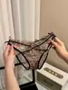 Encantado Leopardo Salvaje~Nuevas Bragas Sexys de Encaje con Estampado de Leopardo para Mujer Pura Deseo Corte Cruzado Transpirables Tangas para Mujer