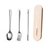 Conjunto de Louça Portátil 316 Aço Inox Panela de Colher Chopsticks Creme Caixa de Armazenamento de Vento Único Chopsticks Spoon