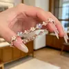 Pulsera de Flor Deslumbrante de Alta Gama para Primavera y Verano Inspirada en la Dopamina Exquisita Lujo con Incrustaciones de Diamantes Accesorio Joyería