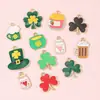 Colgante de Gota de Aceite de Trébol Accesorios de Joyería DIY Festival Irlandés Oktoberfest Llavero Cadena de Teléfono Móvil Colgante Hecho a Mano