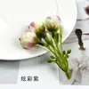 Cuerda de flor de capullo de té mini simulada de 3 puntas, accesorio para el cabello DIY, material para corona, accesorios, fotografía del hogar, arte floral, accesorios de flores artificiales