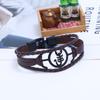 Pulsera Europea y Americana Nueva Aleación Chapada Hebilla Negra Pulsera de Cuero Suministro Estable Transfronterizo Cuerda para Pareja Pulsera de Imitación Cuero Vacuno