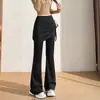 Pantalones de Yoga Falsos de Dos Piezas Adelgazantes de Cintura Alta Micro Acampanados para Mujer Invierno 2026 Nuevos Pantalones Falda Deportivos de Yoga Fitness para Mujer