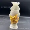 Jarrón Adorno de Dragón de Piedra Luminosa con Acentos Dorados, Venta al por Mayor desde Fábrica de Origen, Colección de Artesanía Decoración Clásica para el Hogar Chino Regalo