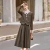 Chaleco Traje Falda Estilo Francés Ligero y Maduro para Mujer 2025 Primavera y Otoño Nuevo Estilo Falda de Moda Conjunto de Tres Piezas