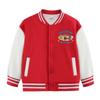 Jaqueta infantil Wangwang para meninos e meninas primavera e outono 2024 nova infantil acolchoada uniforme de beisebol cardigã de inverno com forro de fleece