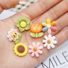 Flores Pequeñas Frescas Japonesas y Coreanas Accesorios de Joyería de Resina de Girasol Material para Funda de Teléfono Móvil DIY Material para Pasador de Pelo Infantil Pegatinas