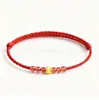 Pulsera de Oro Puro 999 con Cuentas de la Suerte, Hilo Rojo para el Año de Nacimiento, Mes Completo del Bebé, Adulto, Ceremonia de Apertura, Joyería de Oro, Regalo Casual