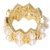 Accesorios de cobre chapados en oro de 14k, cuentas de concha dentada de doble capa, anillos deslizantes, cuentas espaciadoras, pulsera DIY, collar, accesorios de joyería