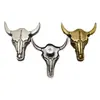Artículos de Cuero Incrustados Estilo Antiguo, Cinturones, Ropa, Juegos de Cerraduras, Accesorios, Hebilla de Billetera con Cabeza de Toro de Tornillo