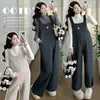 Conjunto de Maternidad 2026 Otoño Invierno Pantalones de Maternidad con Terciopelo Grueso Elásticos Ajustables Tirantes Conjunto de Maternidad