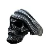 Guerrero de Acero anillo de acero inoxidable para anciano barbudo comercio exterior Nuevo Sombrero de Calavera anillo de titanio al por mayor
