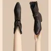 Botas de moda retro versátiles para mujer, nuevo estilo coreano 2026 con tacón grueso, botas altas elegantes y ajustadas, botines de moda