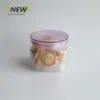 Frasco de Plástico Transparente Sellado Cuadrado de 650ml con Tapa de Cristal Frasco para Alimentos Frasco para Snacks Frasco para Galletas Cubo de Plástico