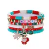 Set de Pulseras de Arcilla Suave con Cuentas Navideñas Transfronterizas con Cuentas de Letras Inglesas y Colgante Navideño de Aleación Pulsera de Regalo Venta al por Mayor