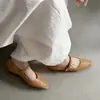 Zapatos Básicos Mary Jane de Piel de Oveja Invisibles que Aumentan la Altura 2026 Otoño Cuña de Tacón Medio Punta Cuadrada Hebilla de Cuero Genuino Zapatos de una Sola Pieza para Mujer