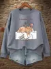 Diseño con Estampado de Gatos Que Siempre Te Dan Ganas de Dormir, Sudadera para Mujer, Ropa de Cuello Redondo, Streetwear, Corte Holgado