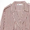 AliExpress Transfronteiriço 2026 Primavera Nova Jaqueta Bomber Listrada Elegante Estilo Camisa Feminina 1331386