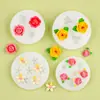 Tres moldes pequeños de silicona con forma de flor para manualidades DIY, fondant, chocolate, galletas y repostería