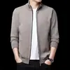 Bestseller transfronterizo: Cárdigan de punto con cremallera de terciopelo anti-pilling para hombre, directo del fabricante