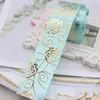 Cinta de 2.5 cm de Ancho con Estampado en Caliente Patrón de Rosa Cinta Material para Soporte de Barra DIY Hecho a Mano Cinturón Decorativo