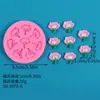 Uma Variedade de Moldes de Silicone de Flores Pequenas, Moldes de Silicone para Bolos de Fondant, Flores, Folhas, Decorações de Sobremesas