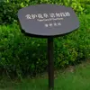 Placa de Flor e Planta, Placa de Gramado, Placa com Assento Fixo de Aço Inoxidável, Placa Cuide do Verde, Parque Comunitário Externo