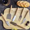 Cuchillo para Queso de Madera de Haya Acero Inoxidable en Stock Transfronterizo, Cuchillo para Queso, Cubiertos Estilo Occidental, Herramienta para Queso de Cocina y Horneado, Cuchillo para Mantequilla