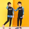 Protetor Solar Coreano Secagem Rápida Roupa de Mergulho Pai e Filho Roupa de Banho Dividida Calça Longa Casal Molhado Roupas de Água Medusa Roupas Infantis