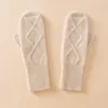 Guantes Cálidos Gruesos a Prueba de Frío 100% Cachemir Puro Otoño e Invierno Guantes Jacquard para Mujer Guantes de Punto para Exteriores Ciclismo para Mujer