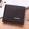Carteira Masculina de Couro PU para Comércio Exterior com Múltiplos Porta-Cartões, Grande Capacidade com Zíper, Carteira Curta Multifuncional Masculina, Porta-Dinheiro de Couro Macio