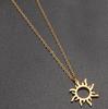 Nuevo collar de lujo con luz de nicho de sol pequeño de acero inoxidable de Amazon, colgante de moda europea y americana de gran sentido