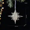 Nuevo Colgante de Plástico Blanco con Copos de Nieve Brillantes, Mariposa Árbol de Navidad Bolsa de Regalo Caramelo Colgante Pequeño Decoración de Carrillón de Viento