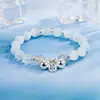 Pulseira da Sorte Fortuna Menina Fofa Macia Sino Olho de Gato Calcário Cristal da Luz da Lua Pulseira para Mulheres Contas para Melhores Amigas