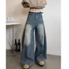Venta al por mayor de fábrica Jeans de pierna recta lavados estilo americano para hombre Pantalones largos casuales de otoño Sueltos Tallas grandes Pantalones de pierna ancha retro