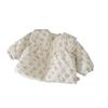 Qw249808 Chaqueta Infantil Forrada de Felpa Nuevo Estilo Otoño e Invierno 2025 Chaqueta de Algodón Acolchada Cálida Floral Dulce para Niñas