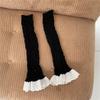 Novo ins estilo coreano lace pilha meias malha rendas de algodão borda menina cânhamo padrão perna cobrir