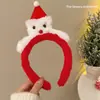 Faixa de Cabeça Fofa de Pelúcia Papai Noel Cabeça de Rena Vestido de Natal Faixa de Cabeça com Galhos Homem de Gengibre Lavagem de Rosto Outono e Inverno Grampo de Cabelo