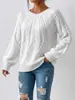 Suéter de punto pullover cuello redondo estilo europeo y americano, comercio exterior transfronterizo, manga larga, tejido de punto trenzado texturizado, color liso, versátil para otoño e invierno