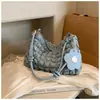 Bolsa de Ombro Pequena Feminina Nova, Alça de Ombro com Nó, Cor Sólida Coreana, Plissada, Grande Capacidade, Moda, Fofa, Fresca, Bolsa Transversal