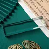 Conjunto Criativo de Papelaria Estilo Chinês: Régua Peso de Papel Criativa, Presente para Professores na Temporada de Formatura, Peso de Papel de Cristal, Ornamento de Vidro Transparente, Personalizável